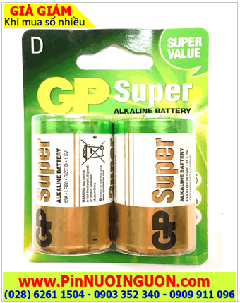 GP 13A-U2, LR20, MN1300; Pin đại GP 13A-U2, LR20, MN1300 Super Alkaline 1.5v |TẠM HẾT HÀNG